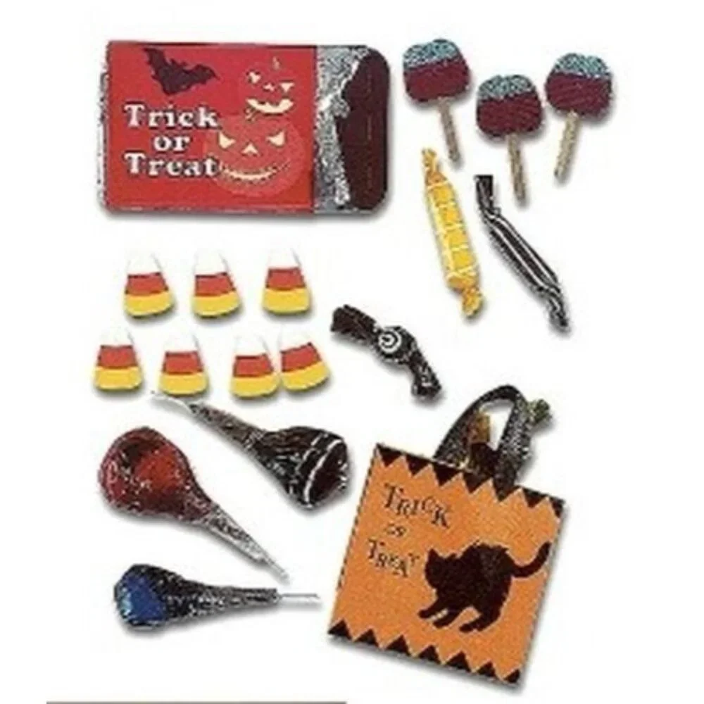 JOLEE'S Boutique Stickers TRICK OR TREAT Halloween Candy‎ 3D Jolees Vintage Card